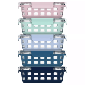 10pc Meal Prep Food Storage Container Set Pastels