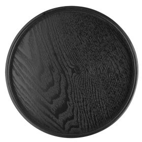 Round Shape Solid Wood Tea Coffee Snack Food Meals Serving Tray Plate Restaurant Trays 30cm (Option: as picture)