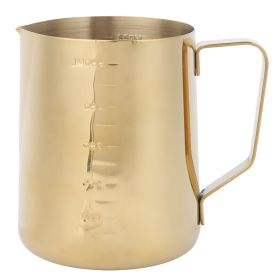 Stainless Steel Coffee Milk Frothing Cup Pitcher Jug with Scale for Home Coffee Latte ArtGold 600ML (Option: golden-600ML)