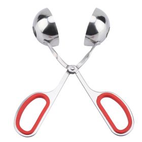 304 Stainless Steel NOn sticky Meatballs Rice Balls Clip Maker Mold Kitchen Tool (Red) (Option: as picture)