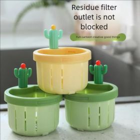 Anti-clogging Cactus Kitchen Sink Drainage Filter Kitchen Sink Kitchen Bath Sink Strainer Drain Filter Basket, Hair Catcher Stopper (Color: yellow)