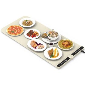 Silicone Food Warming Mat With 9 Temperature Levels 6Hrs Timer Child Lock Auto Shut Off Roll-Up Electric Warming Tray For Party Buffet Gathering Daily (Pattern: 8 Plate)